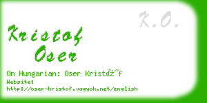kristof oser business card